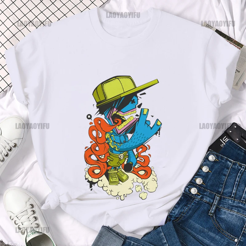 

Zombie Graffiti Men's T-Shirt Hip Hop Cotton Printing Shirt Harajuku Casual Street Fashion Short Sleeve Clothing Streetwear