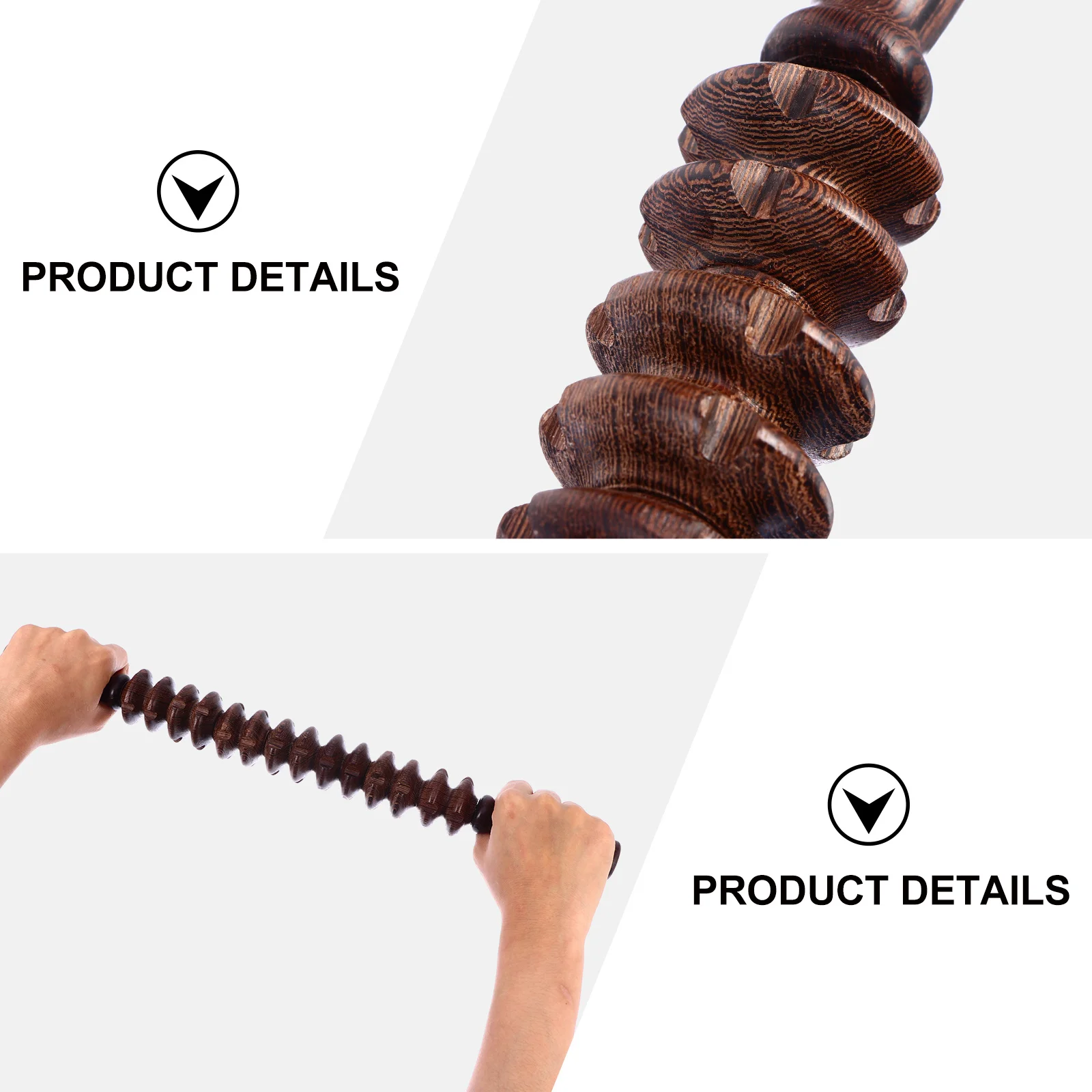 

Wooden Roller Massager Muscle Relief Deep Tissue Massage Stick Fascia Release Tool Non-Slip Handle Full Recovery