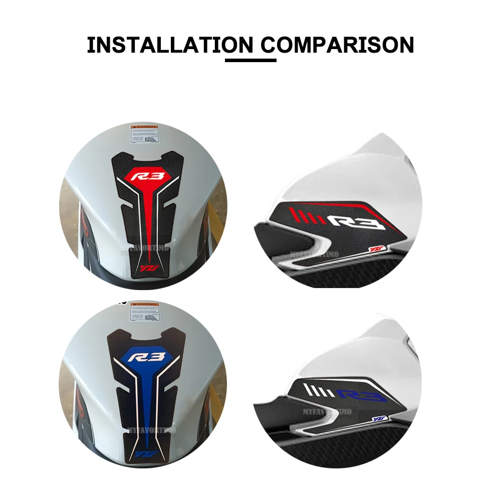 Pour Yamaha YZF-R3 YZFR3 YZF R3 Moto Précieux Traction Pad Côté Protecteur En Caoutchouc Autocollant Decal 2019 2020 2021 2022 2023 2024