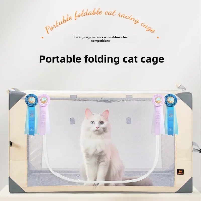 Cat Professional Cage Exhibition Display Cage Pet Large Space Free Installation Breathable Dog House