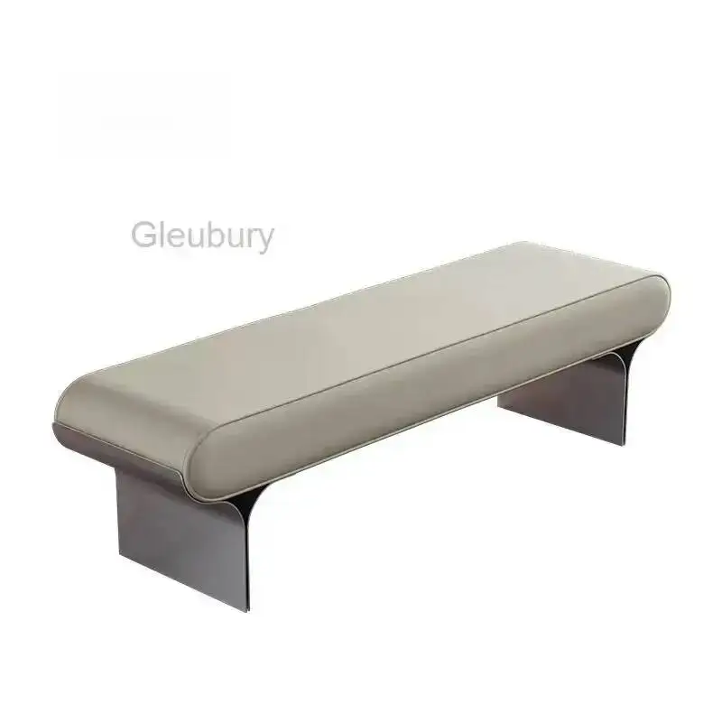 Bench Entryway Leather Minimalist Modern Bench Upholstered Stylish Living Room Bedroom Furniture for Home Decor