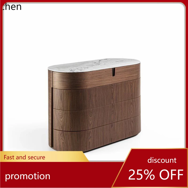 HT restaurant black walnut side cabinet combination, light luxury Tylsa hotel model room locker chest cabinet