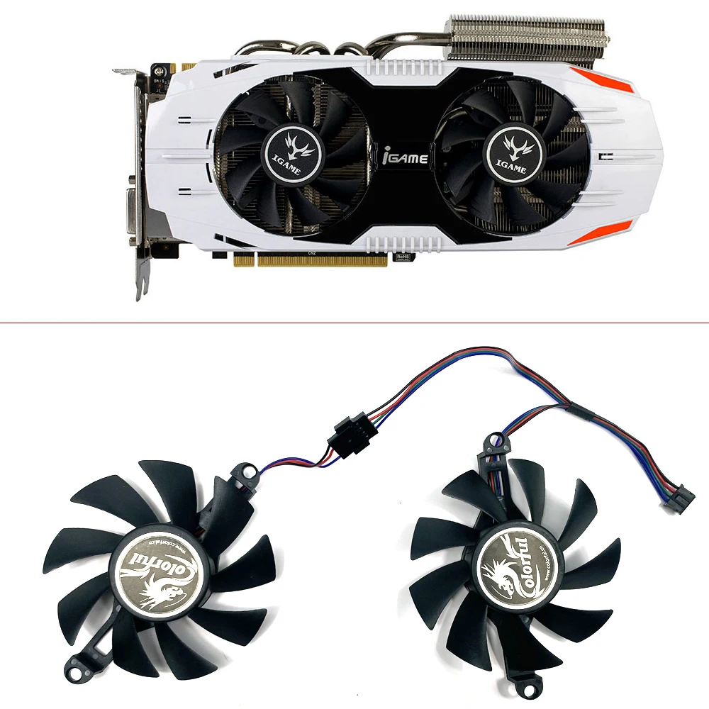 

Вентилятор для видеокарты iGame GTX1050 TI GTX1060 GTX960 950, 2 шт.