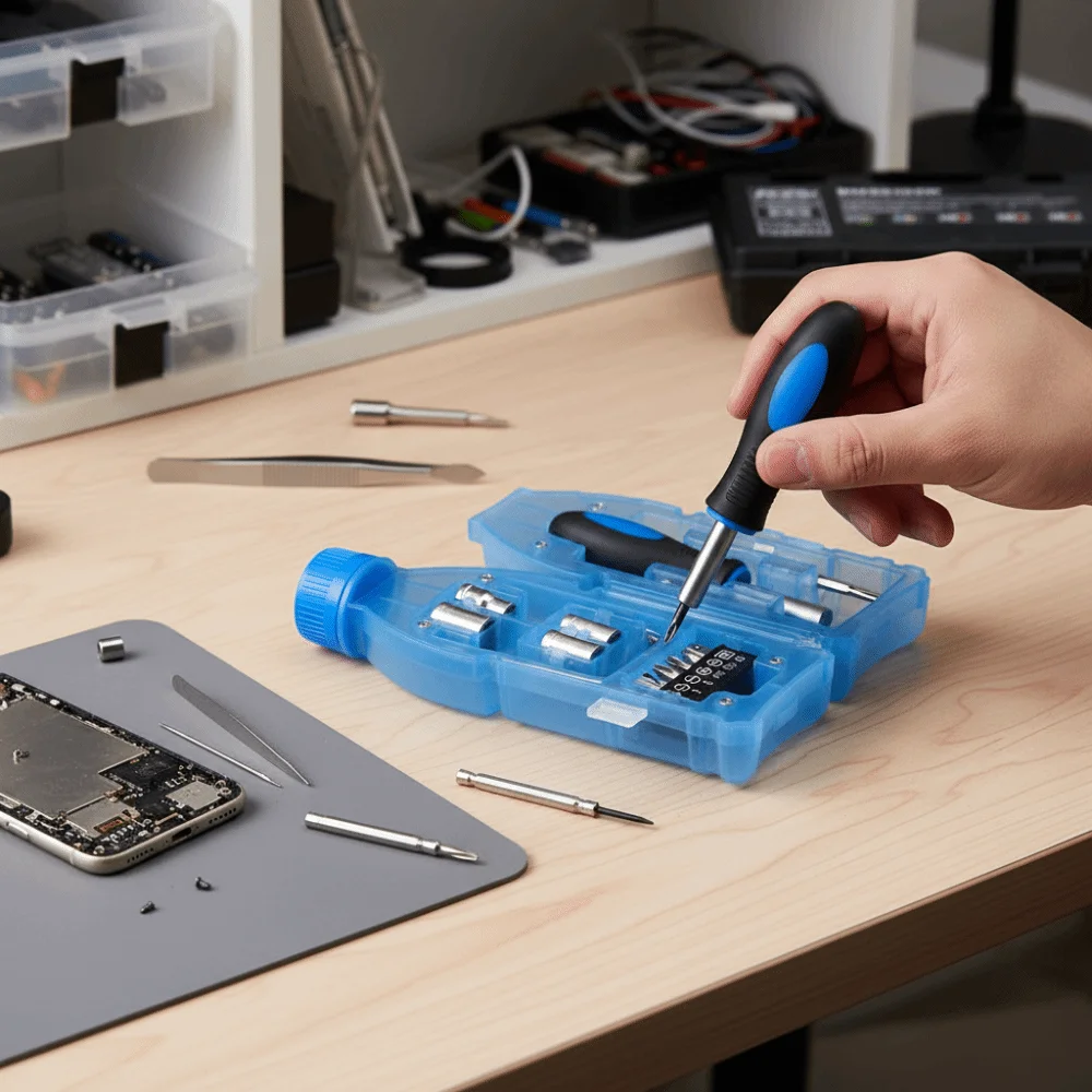 

Comfortable Design Bottle-Design Screwdriver Wear-Resistant Sky-Blue Screwdriver Tool Set Bottle Design Long-Lasting