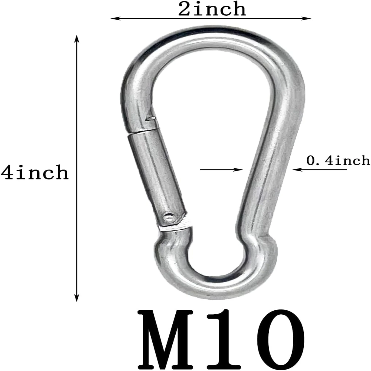 Essential High Quality Stainless Steel Carabiner Clips Set - Reliable, Durable, and Heavy Duty Spring Snap Hooks for Climbing, H