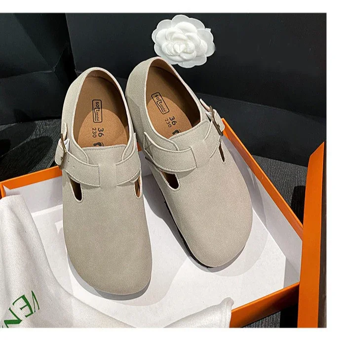 Nuove scarpe da donna piatte Birken scarpe Casual da ragazza in pelle scamosciata con punta tonda moda mocassini Slip-on retrò