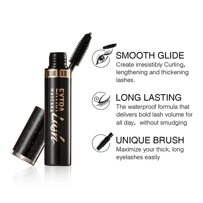 1 Stuks/Verkopen Mode 4d Mascara Waterdichte Mascara Make-Up Wimpers Dikke Curling 4d Zijden Vezel Mascara Professionele Cosmetica