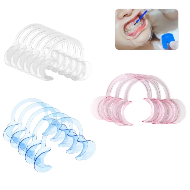 5pcs C-Shaped Dental Cheek Retractors M-Size Mouth Opener Orthodontic Tool Dental Restoration Dentist Supplies for Repairing
