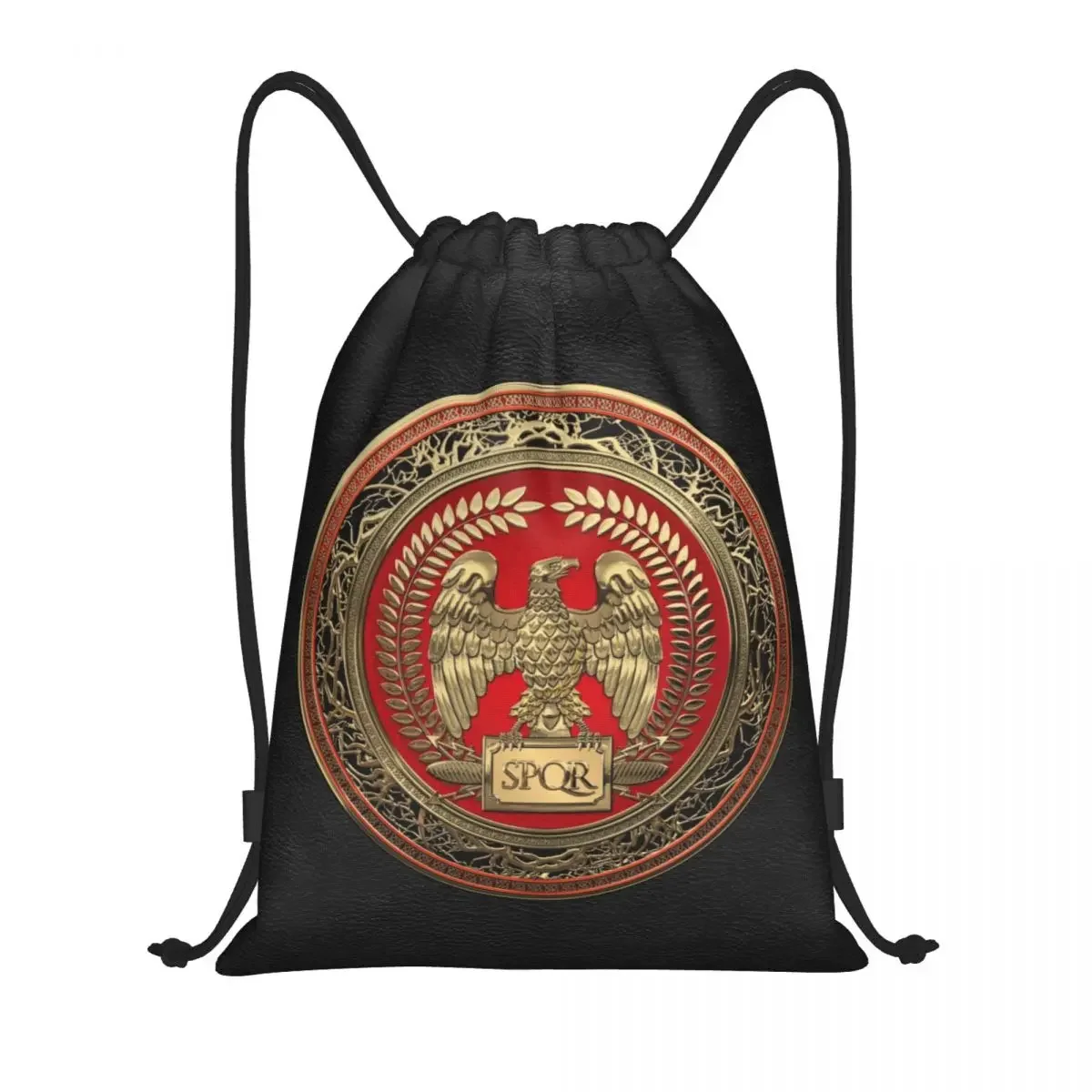 Custom Gold Roman Imperial Eagle Drawstring Bag Men Women Lightweight Rome SPQR Sports Gym Storage Backpack