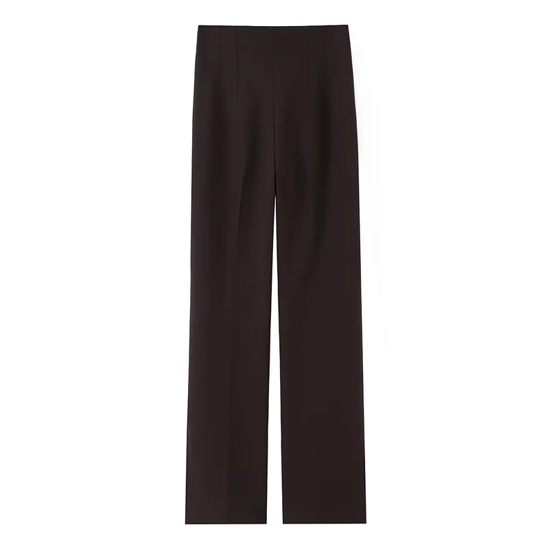 KEYANKETIAN 2026 Spring New Women's Simply Slit Casual Pants Office Lady Side Zipper High-waist Slim Solid color Long Trousers