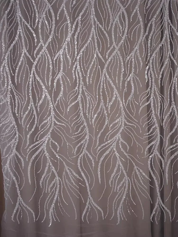 

1 ярд, роскошная марлевая ткань, трехмерная вышивка бисером для ногтей, ручная работа, сделай сам, украшения для одежды, ткани для платья