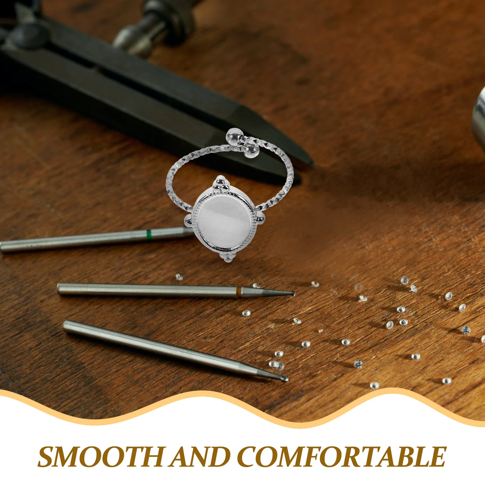 

6 шт. регулируемые заготовки для колец из нержавеющей стали, пустая основа, принадлежности для изготовления колец «сделай сам», креативные ремесленные детали колец, металлические кольца, основа