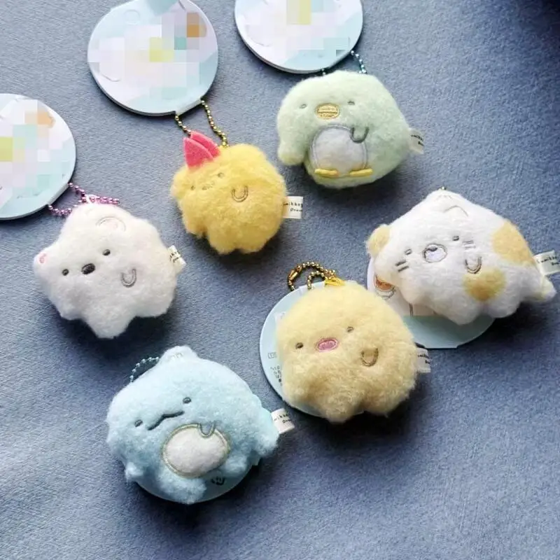 Japanese Cartoon Sumikkogurashi Q-Version Palm Doll Diy Clothesline Hanging Toy Decoration Girl Kawaii Car Keychain Doll Pendant