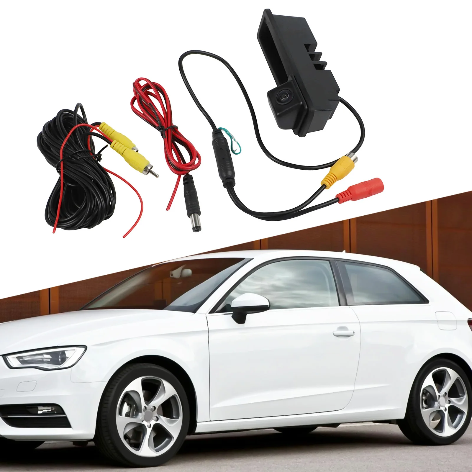 Камера заднего вида для A3 S3 RS3 для AHD 720P, ручка заднего багажника, направляющие от расстояния, водонепроницаемый дизайн, автомобильные аксессуары