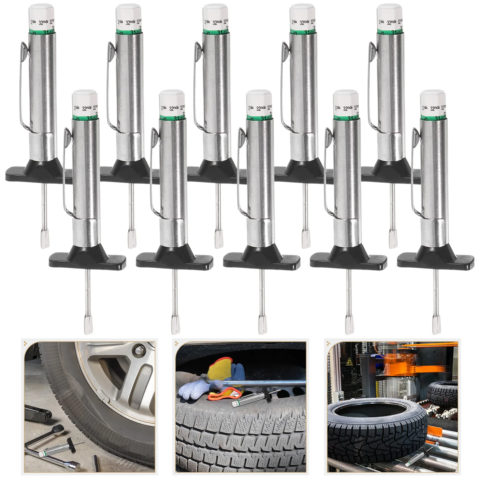 

10Pcs Tire Tread Depth Gauge Accurate Measuring Tool Easy Read Portable Tire Depth Gauge for Car Safety Measurer Tool