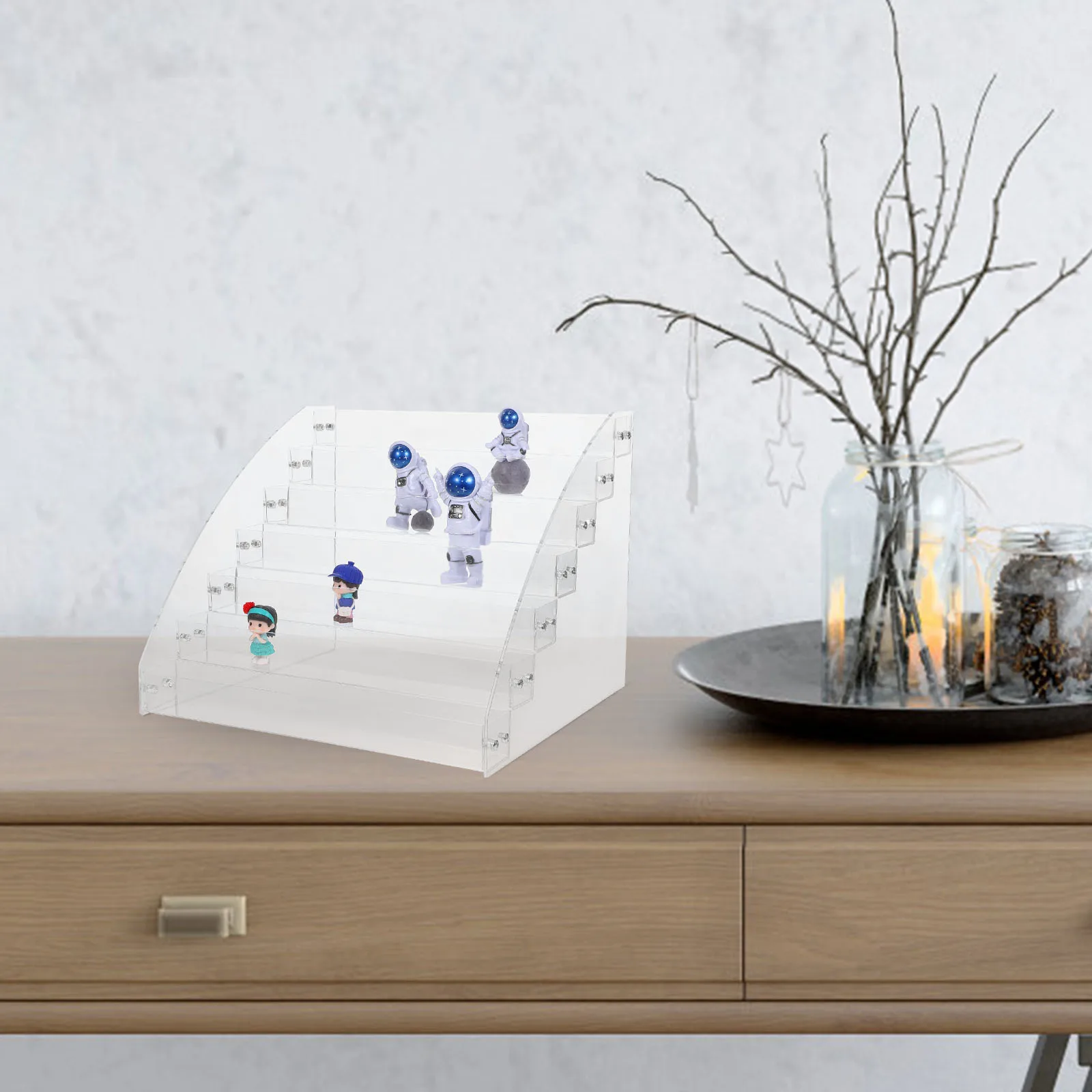 

Acrylic Display Stand 7 Layers Clear Lipstick Rack Multi-layer Organizer Nail Polish Storage Desktop Tool