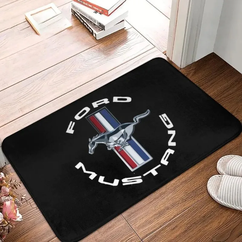 Ford Mustang Doormat Anti-skid Super Absorbent Bathroom Floor Mats Home Entrance Rugs Kitchen Living Room Bedroom Carpet Footpad