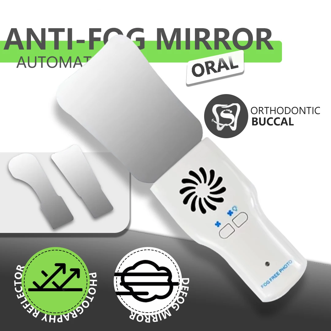 Dental Automatic Anti-fog Mirror for Oral Photography Reflector Defog Mirror Orthodontic Buccal Occlusal Lingual Dental Supplies