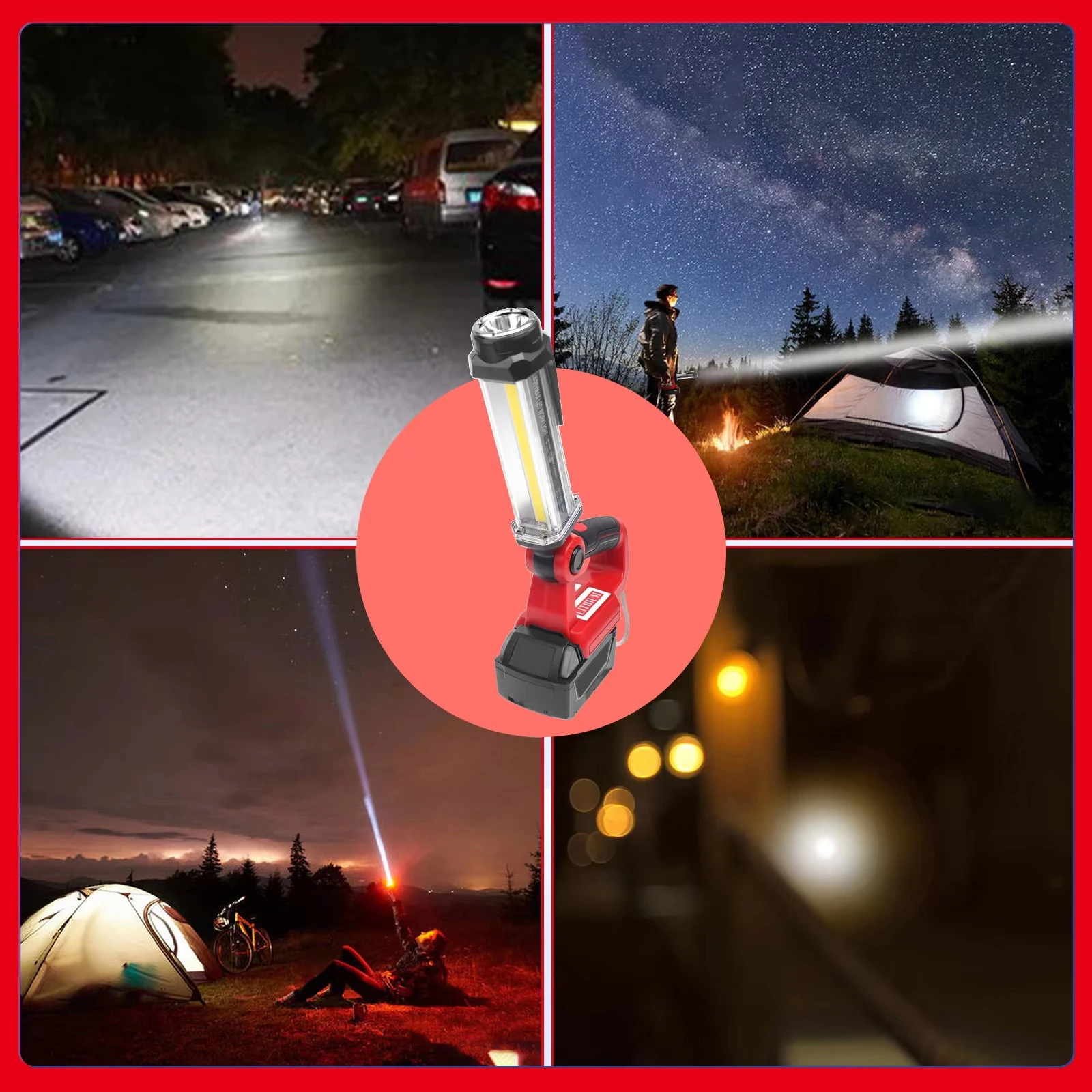 35 واط 2000LM اللاسلكي LED ضوء العمل المحمولة في الهواء الطلق مصباح يدوي لبطارية ديوالت/ميلووكي/ماكيتا 18 فولت 20 فولت (لا بطارية)