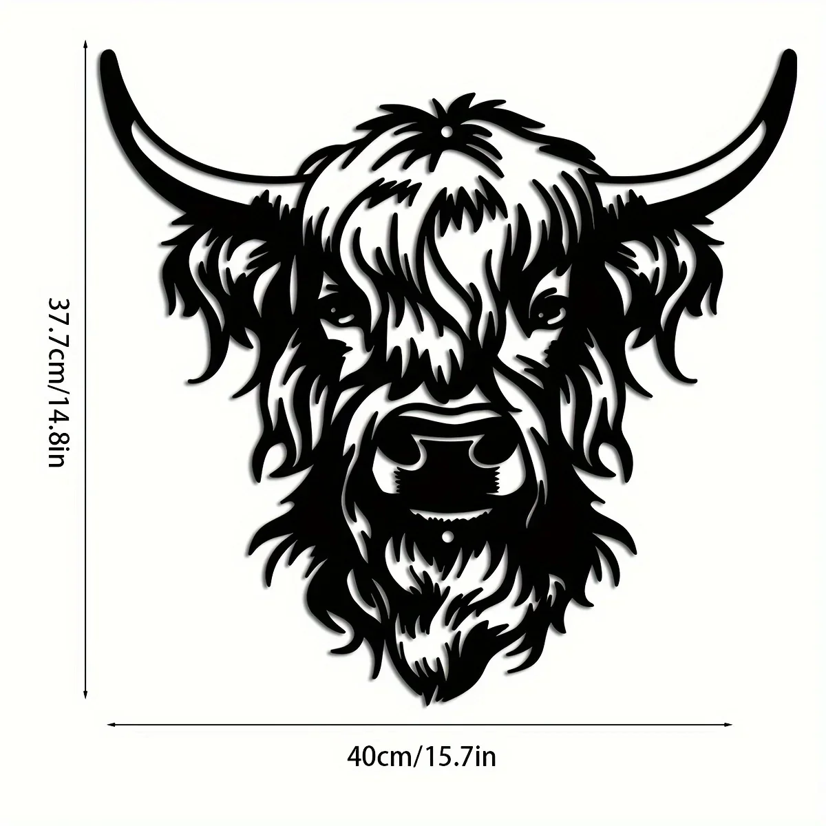 Elegant Black Wrought Iron Cow Head Wall Art, Rustic Farmhouse Decor for Indoor and Outdoor, Perfect Housewarming Gift
