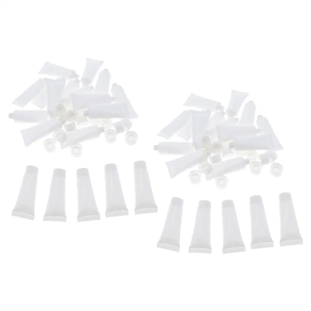 Soft Plastic Empty Tube Cosmetic Bottle Sample Size Screw Top Leak Proof Travel Containers for Hand Cream and Lotion