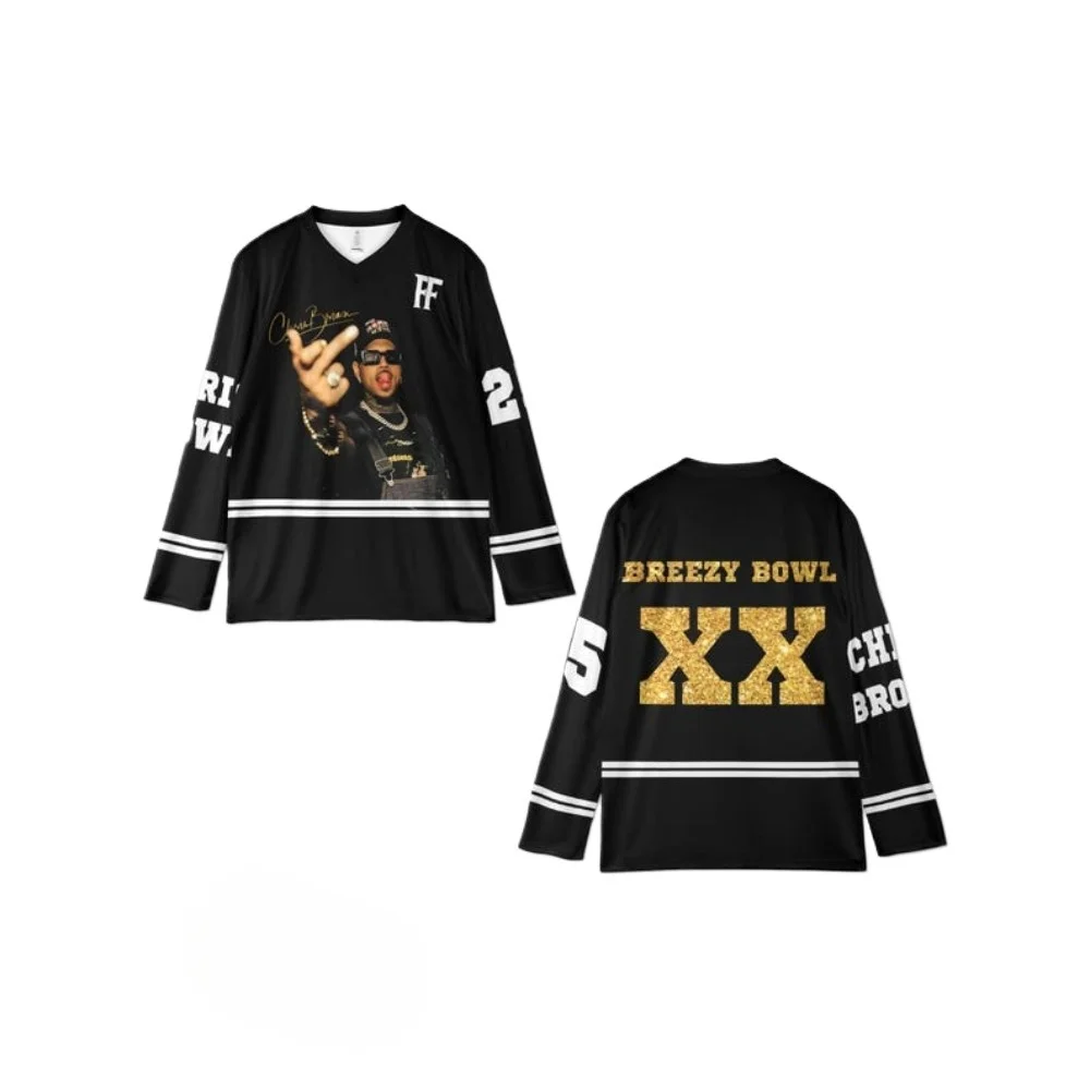 

Хоккейная майка Chris Brown Breezy Bowl XX Tour 2025 Хоккейная майка Chris Brown Хоккейная майка Breezy Bowl Хоккейная майка Chris Brown Рубашка Джерси