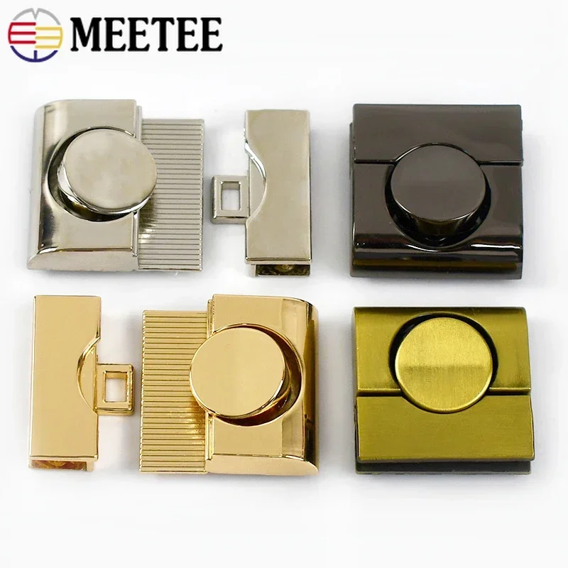 Meetee 1-5Pcs Metal Locks Bag Clasp Catch Buckles for Handbags Shoulder Bags Purse Totes Closures Snap Clasps DIY Accessories