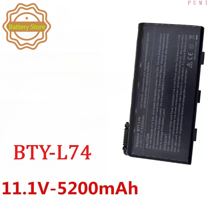 New BTY-L74 5200mAh 11.1V Laptop Battery for MSI MS-1682 A5000 A6000 A6200 A6203 A7005 A7200 CR500X CR600 CR610