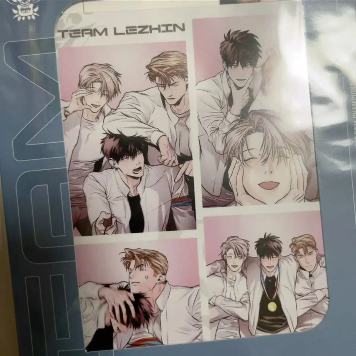 2024 Team Lezhin Official Merch Korean Bl Manhwa Legs That Wont Walk Four Square Grid Photocard and Film Set Package