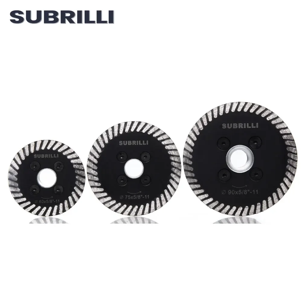 SUBRILLI 60/75/90mm diament Turbo ostrze tnące z zdejmowany kołnierz M14 5/8-11 rzeźba tarcze tnące do kamienia granitu