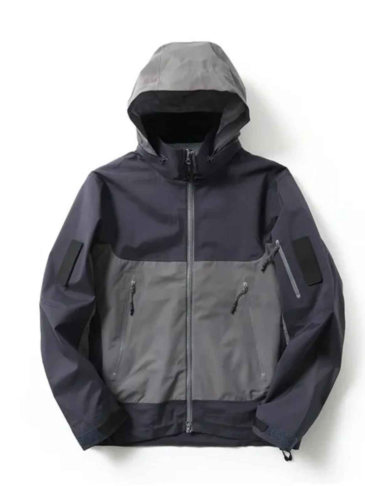 Outdoor Men's Fashion Urban Style Long Sleeve Jacket CT Waterproof Fabric All-Weather Waterproof Zipper Hooded Coat Autumn Se...