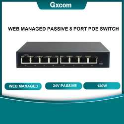 RT8382L Web managed 24V 8-Port Gigabit PoE Switch Non-standard External Power Adapter Supply 120W