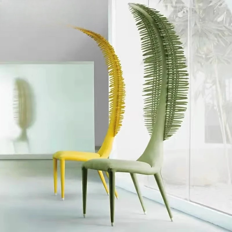 

Designer Modern Banana Fan Feather Modeling Personality Creative Dining Chair Model Room Art Special-shaped Single Chair
