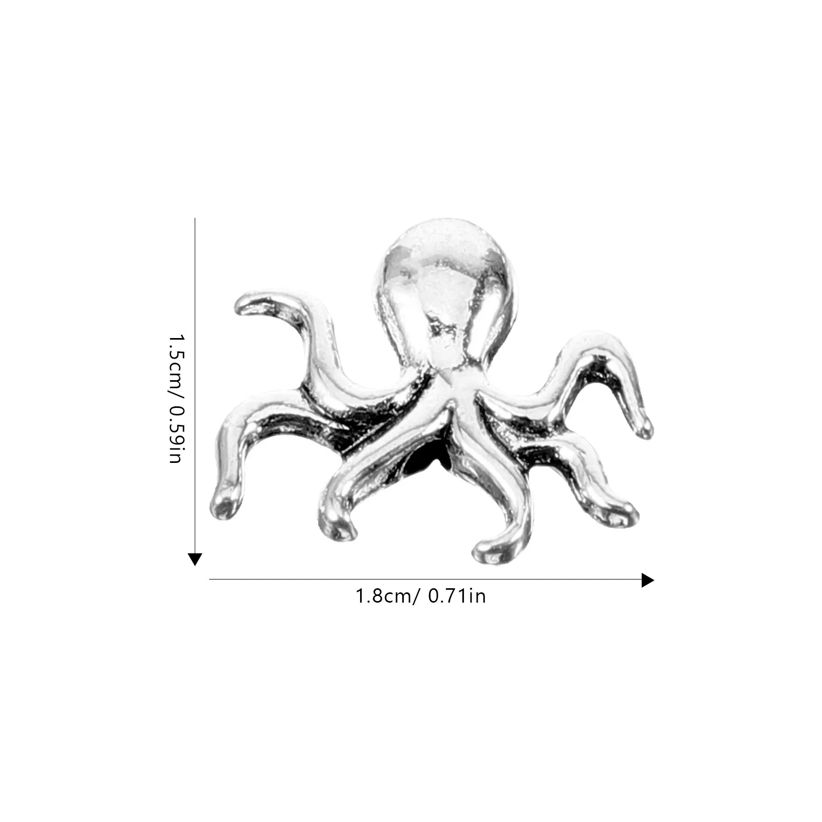 

50Pcs Octopus Spacer Beads Alloy Large Hole DIY Jewelry Making Supplies Unique Animal Charms for Bracelet Necklace