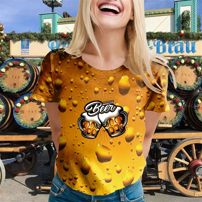 Vintage New 3D German Oktoberfest Beer Festival Print T-Shirt Costume Germany Beer Festival Graphic Tee Shirts Mens Clothing Tee