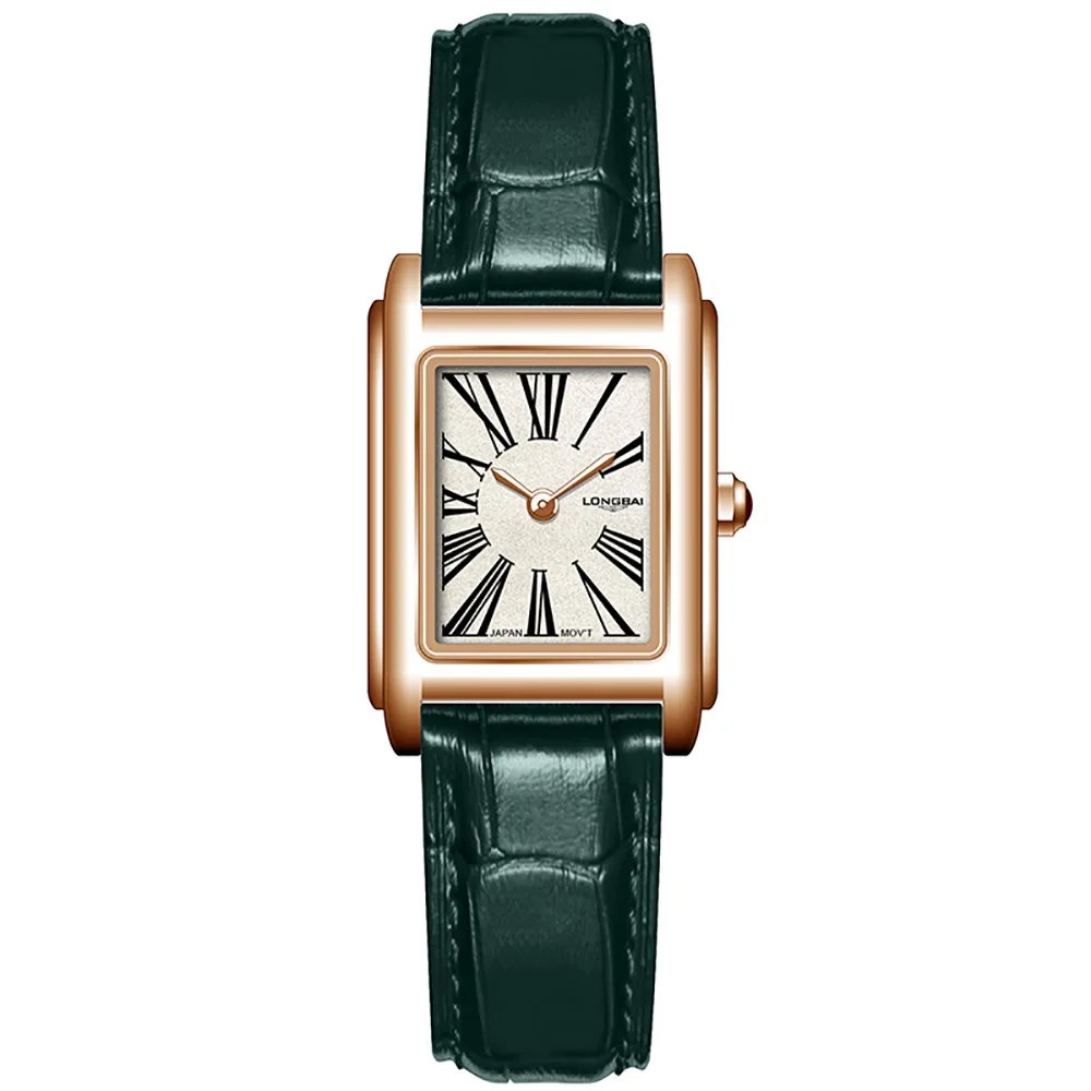 Watch Girl Niche Light luxury senior square Small dial waterproof quartz Genuine leather strap