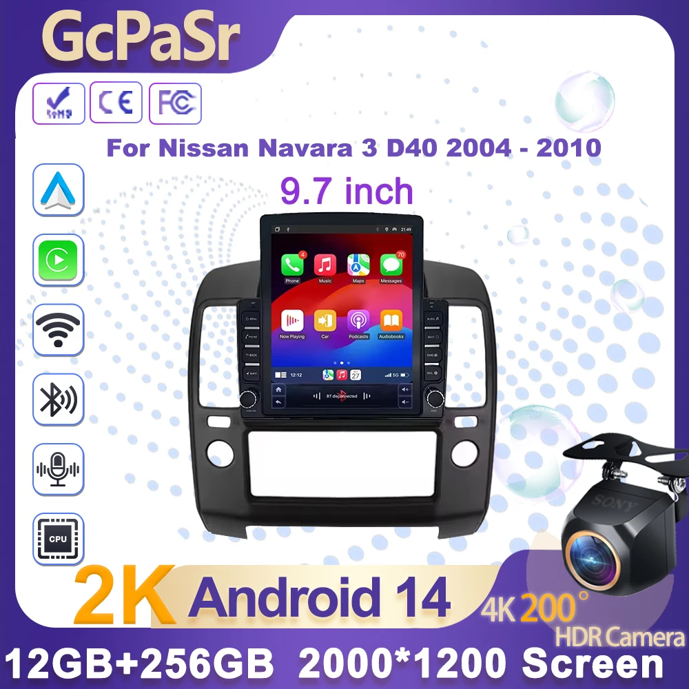 

9.7 Inch Android 15 For Nissan Navara 3 D40 2004 - 2010 Car DVD Auto Multimedia Radio Stereo Touch Screen Navigation BT Car GPS