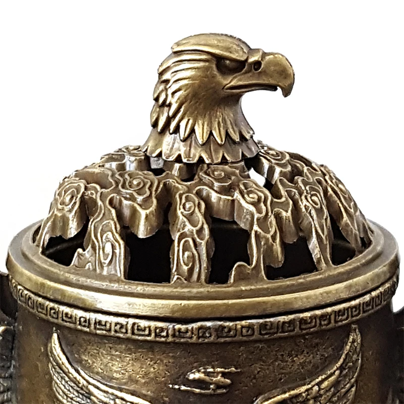 Mini Sandalwood Censer Home Decoration New Alloy Incense Burner Hollow Out Four Legged Stick Holder