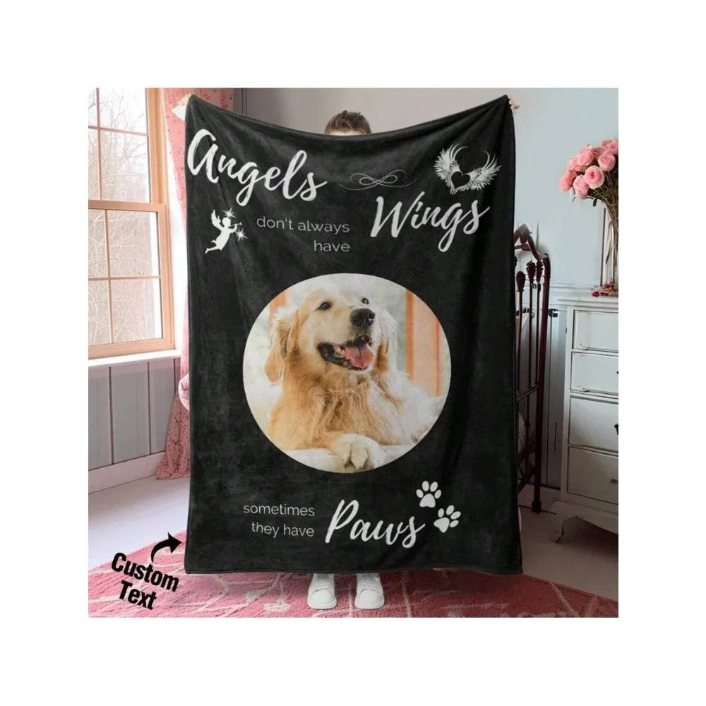 1 Pc Customized Blanket Upload Pet Pictures DIY Flannel Blanket - Customized Warm Photos Perfect Pet Gift for Men and Women