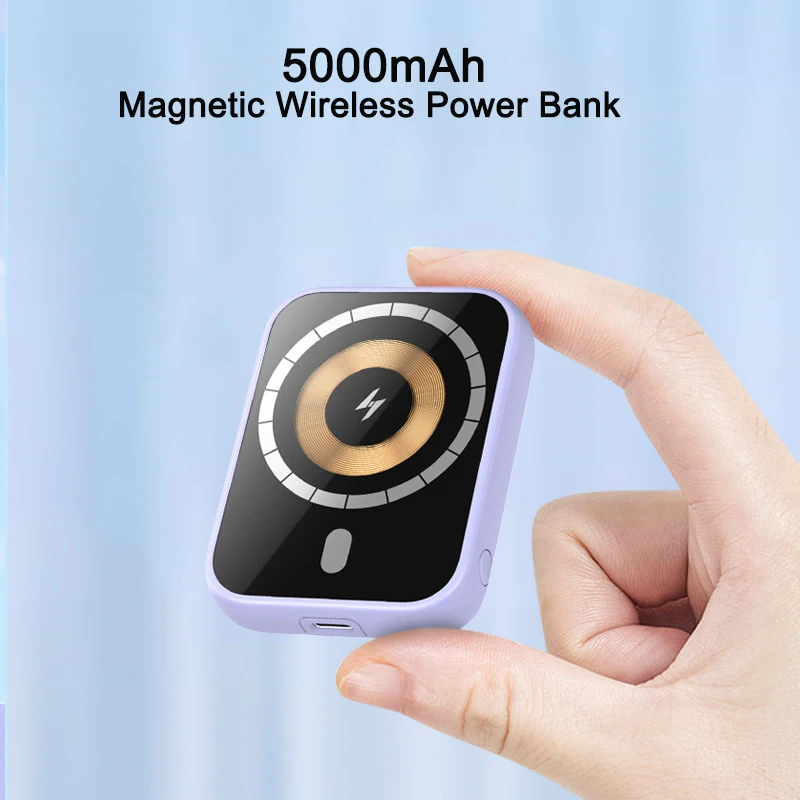 

Magnetic Wireless Power Bank 5000mAh Portable Charger Fast Charge Mini Powerbank for iPhone Xiaomi Huawei External Battery Pack