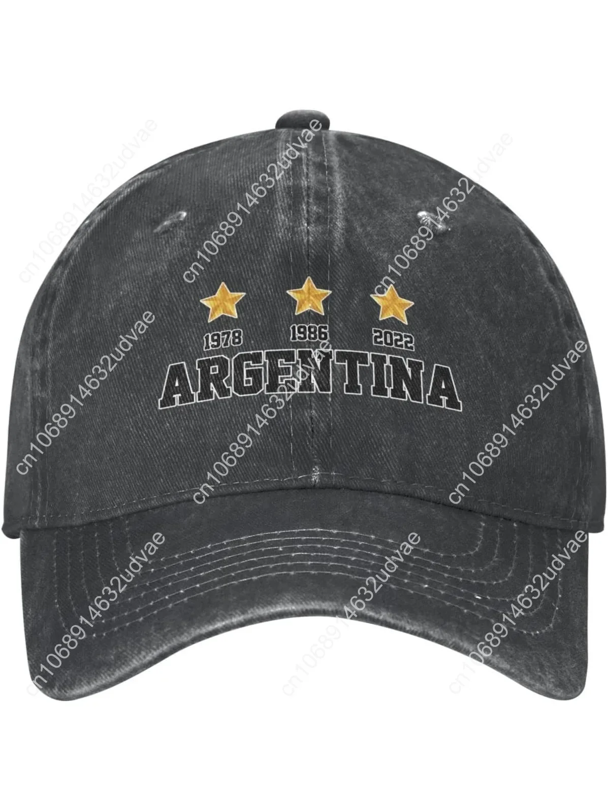 

Argentina 3 Stars Baseball Cap Denim Cotton Unisex Patriotic Hat Black