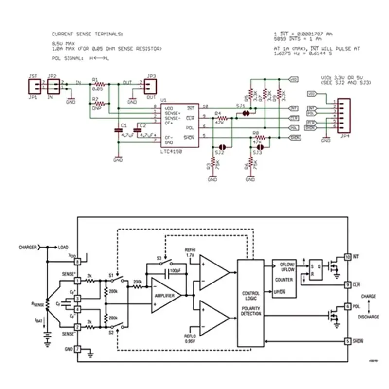 T23C LTC4150 For Li-Ion Battery Charge/Discharge Detection High-Side Current Monitor Coulomb Counter Module For Power Systems