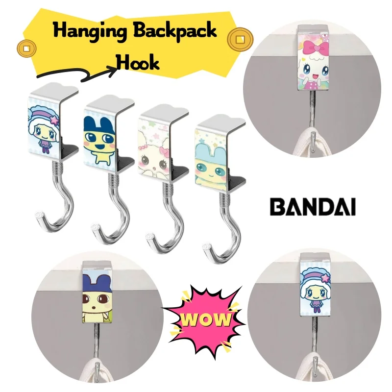 

New Tamagotchi Cartoon Cute Hanging Schoolbag Special Hook High Color Value Creative Student Desk Stickless Mobile Non-slip Firm