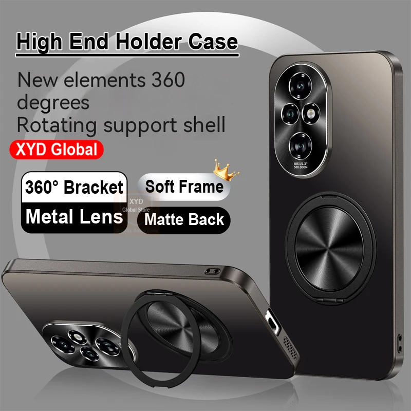 

For Honor 200 Pro Case Magnetic Holder Ring Cover For Honor 200 Pro Phone Case Shell 360 Bracket Stand Fashion Bumper