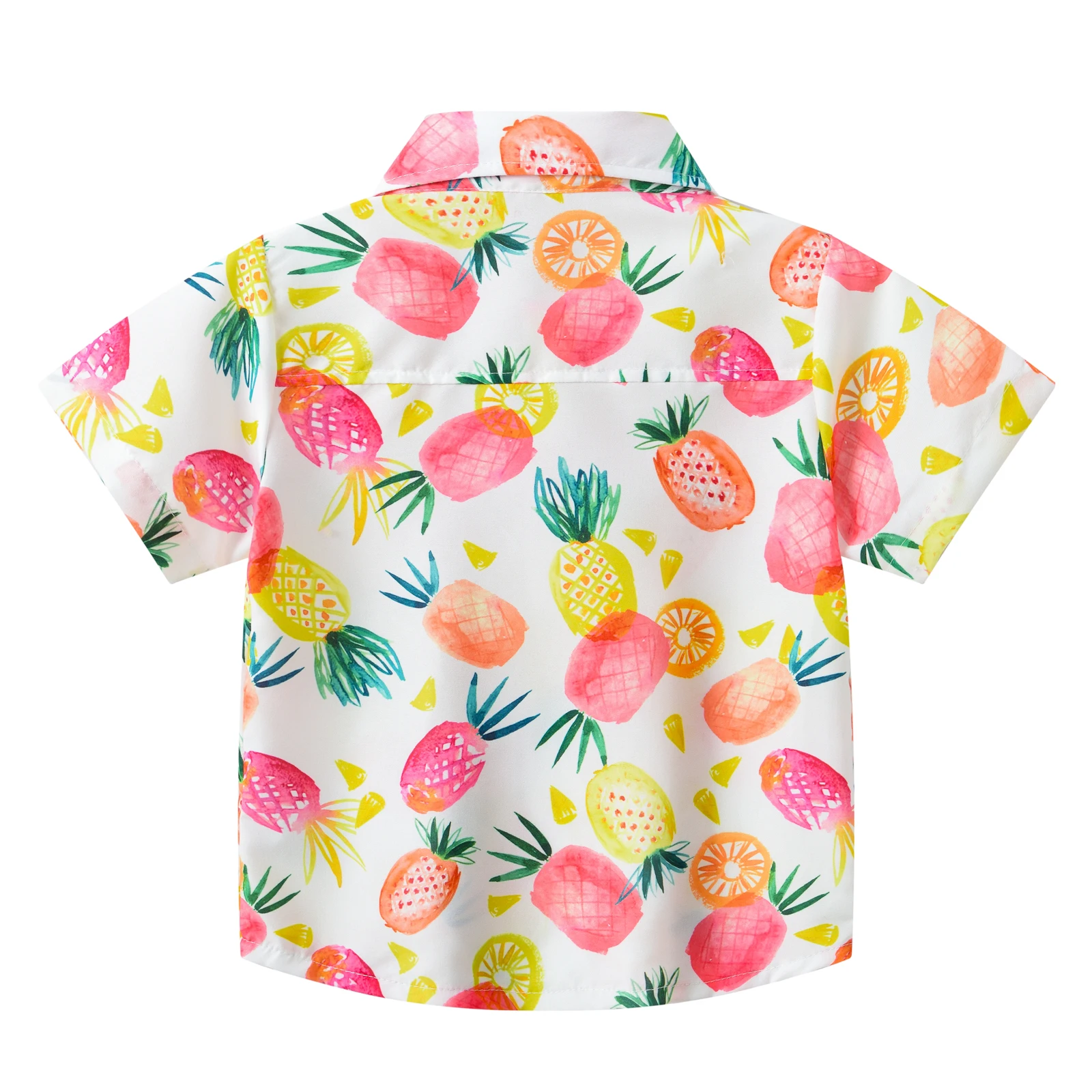 New summer girls and children leisure sweet multicolor printing fashion lapel short sleeve baby thin Korean cute shirt.