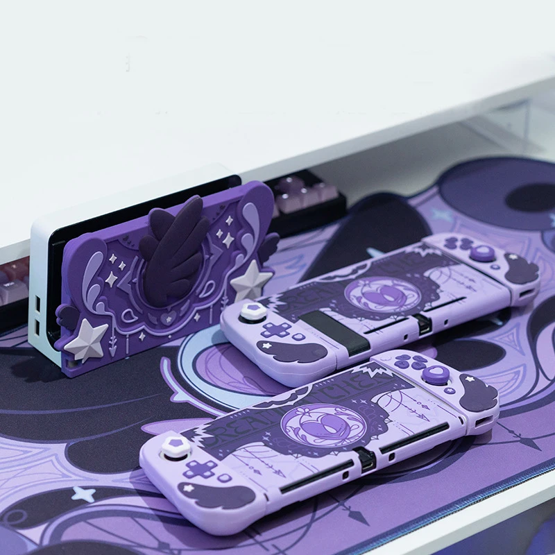 ستار وينغز TV Dock شاحن سيليكون حامي ، NS Oled الحالات الصعبة ، Joy-Con لينة قبضة اليد قذيفة ، الإبهام عصا غطاء تغليف