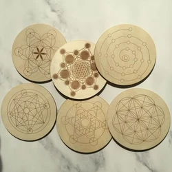 10pcs Wooden Crystal Grid Plate Metaphysical and Spiritual Use Sacred Geometry Crystal Grid Board