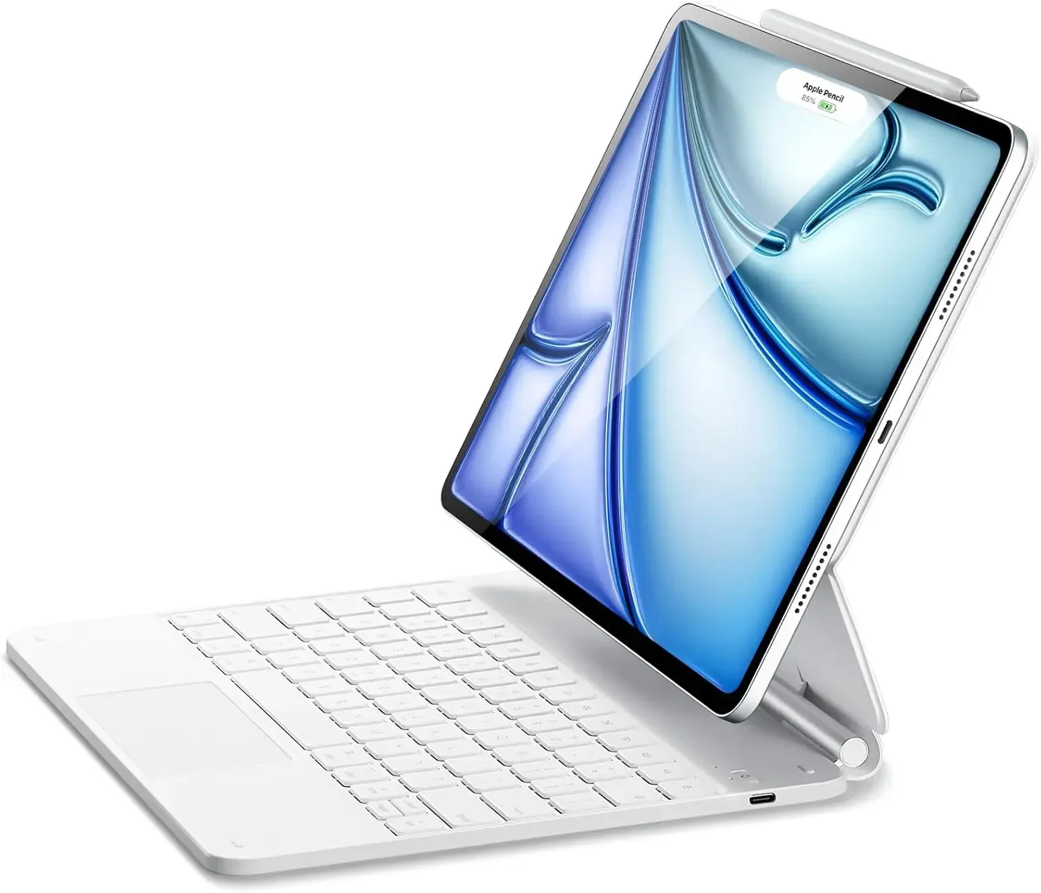 Air 13 Inch Case Keyboard (M3/M2, 2025/2024) &iPad Pro 12.9 inch (3/4/5/6th Gen) Magic Keyboard, Easy-Set Floating Cantilever St