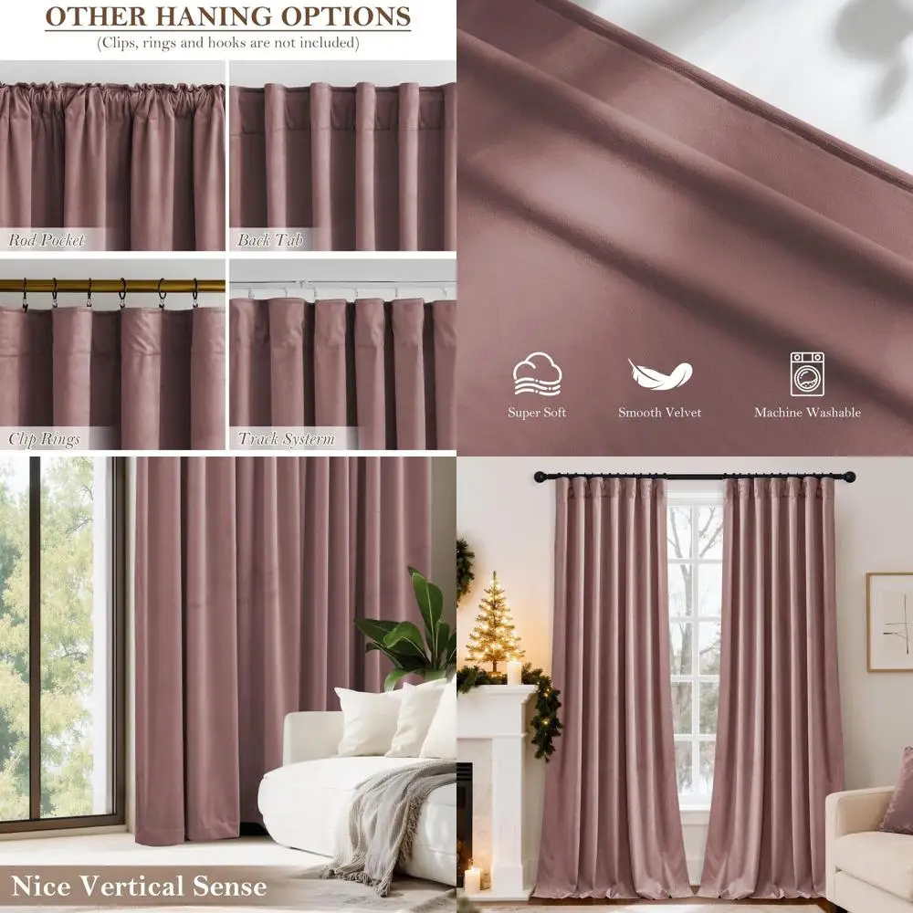 

Мягкие, плотные, теплоизолирующие светонепроницаемые шторы для детской комнаты девочки, 52 ш x 96 д, комплект из 2 панелей