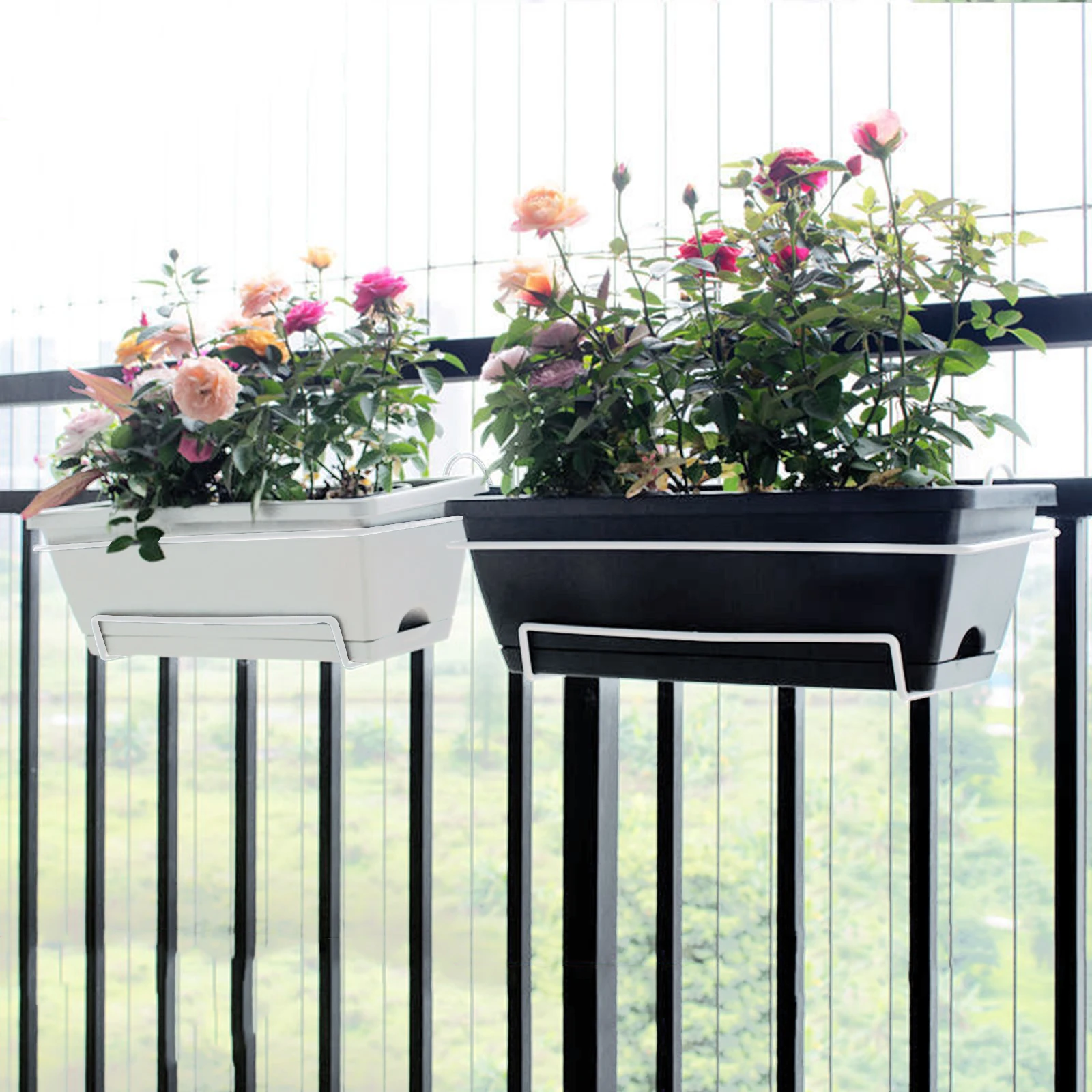 Balcony Vegetable Pot Box Flower Pot Plastic Vegetable Planting Home Nordic Simple Rectangular Hanging Long Flower Pot